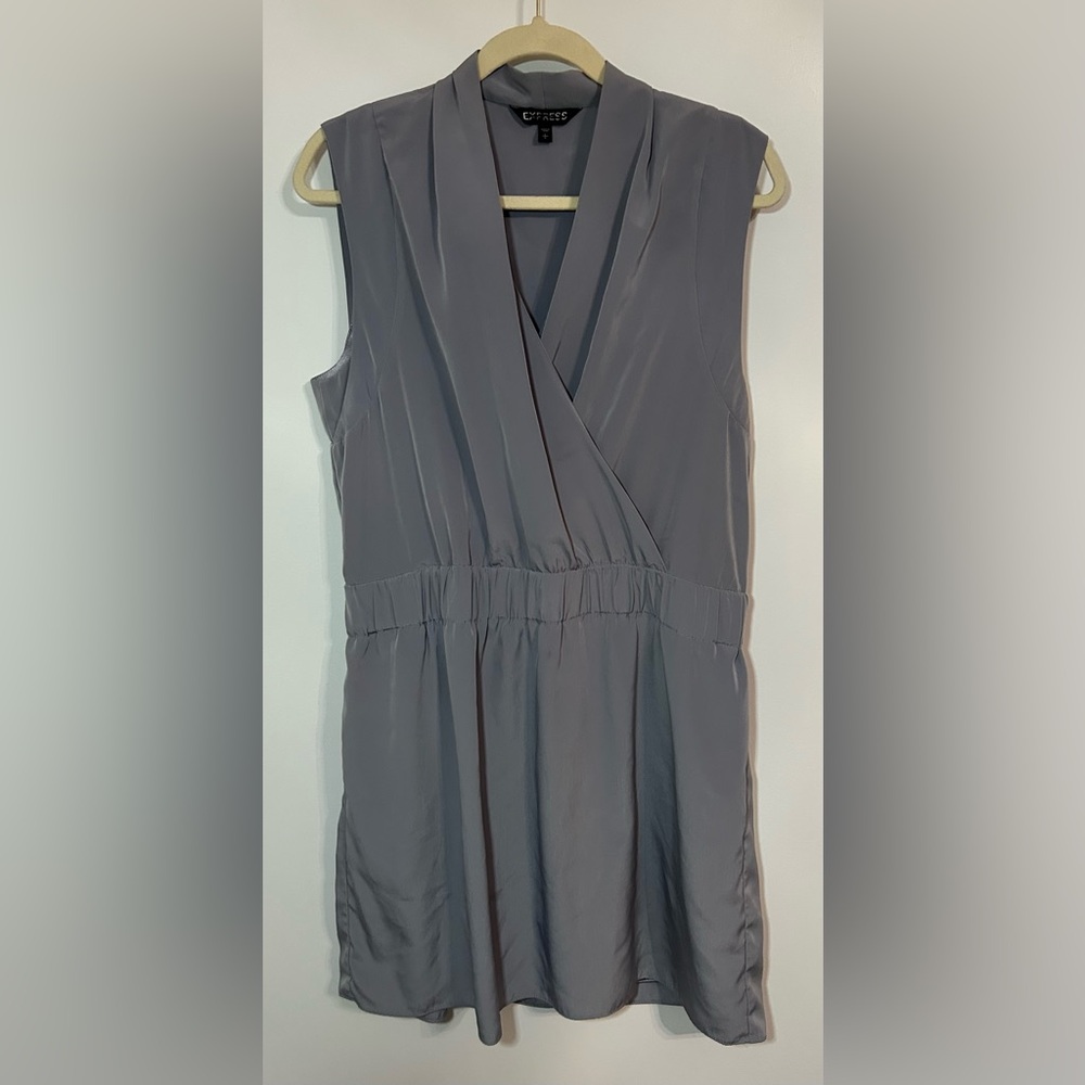 Express Elegant Gray Sleeveless Dress